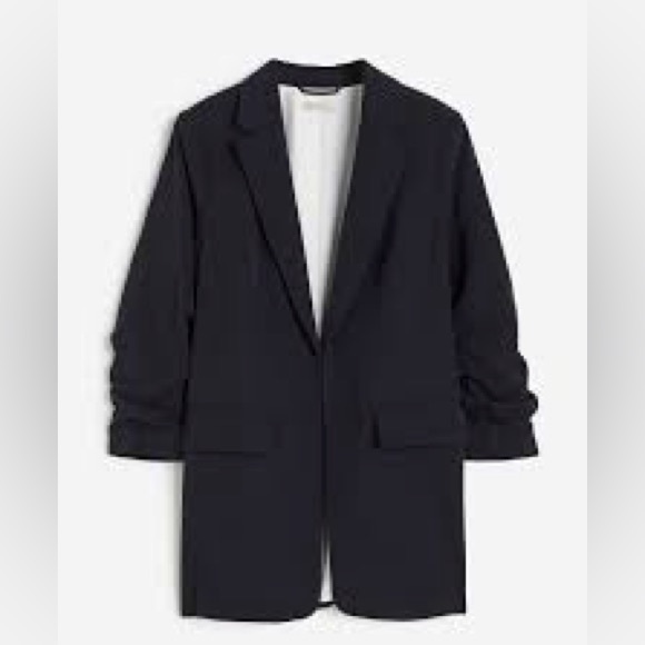 H&M Jackets & Blazers - H&M Navy Blue Long Blazer